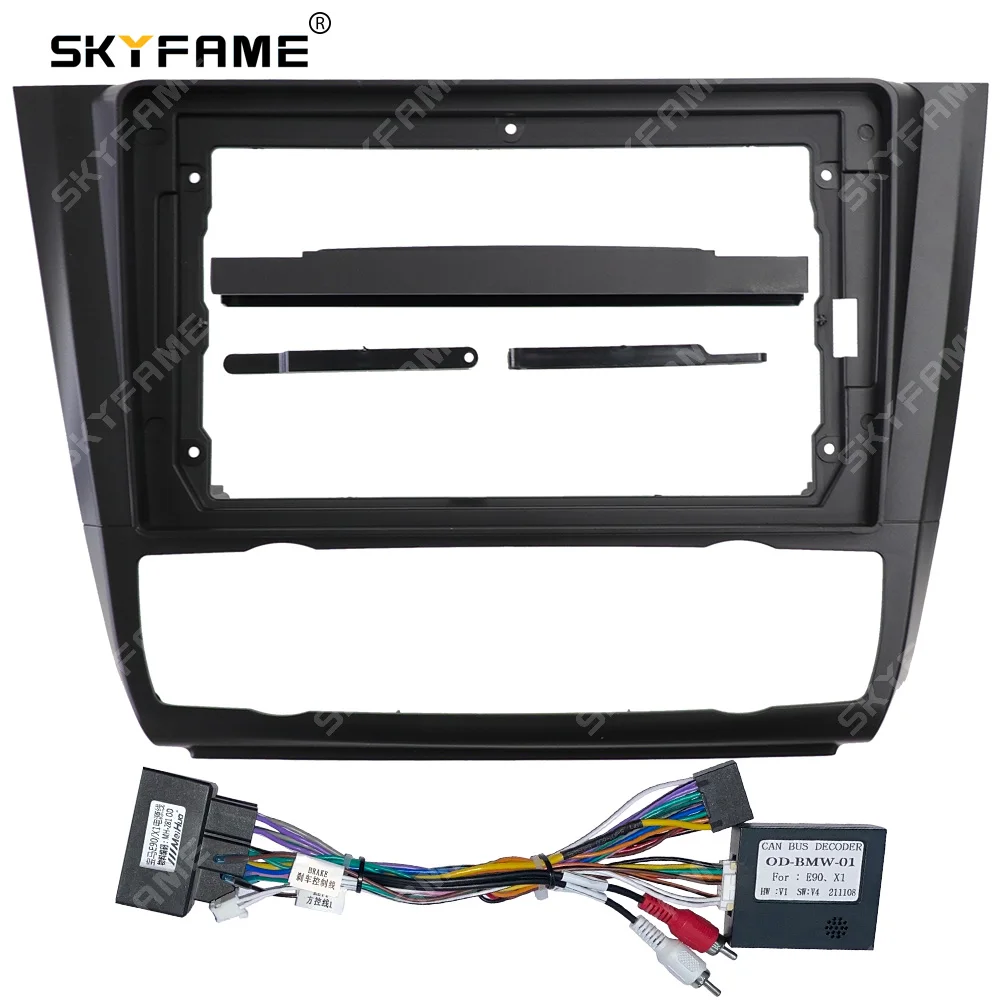 SKYFAME Car Fascia Frame Adapter Canbus Box Decoder Android Radio Dash Panel Frame Kit For BMW 1 Series E81 E82 E87 E88