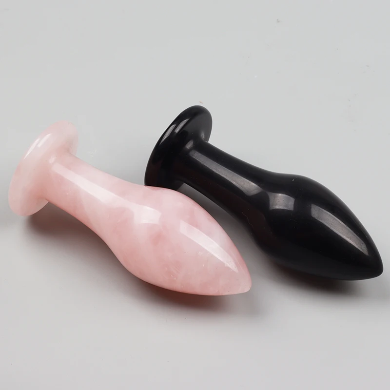 crystal carvings butt plug custom Yoni Wand quartz crystal black obsidian Anal plug