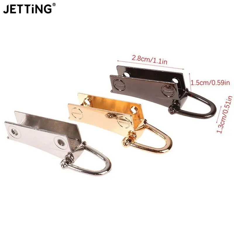 1Set Metal Bag Side Anchor Gusset Bag Side Edge Buckle Anchor Link Hanger Clamps Hardware With D Rings For Bag Purse Strap