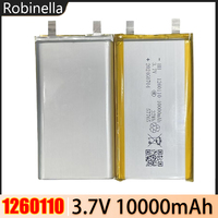 1260110 Battery 3.7V 10000mAh Lithium Polymer Batteries Lipo Li-Po Rechargeable Cells for Power Bank Laptop Camping Lights Diy