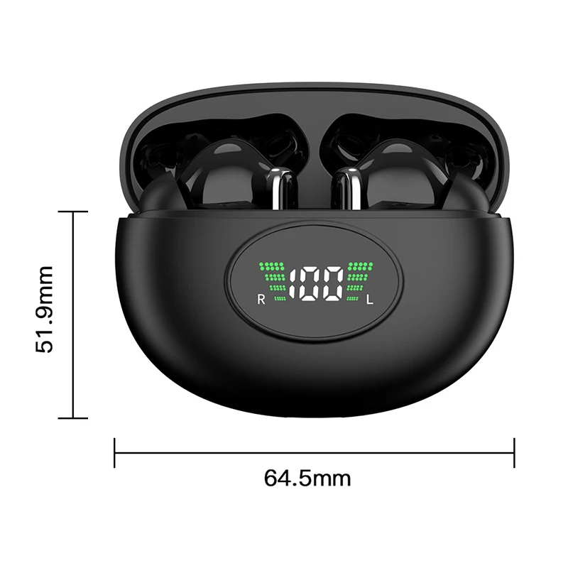 Earphone olahraga tipe Ultra tahan lama, earphone Bluetooth nirkabel dengan pengurang kebisingan ANC dan tipe panggilan definisi tinggi