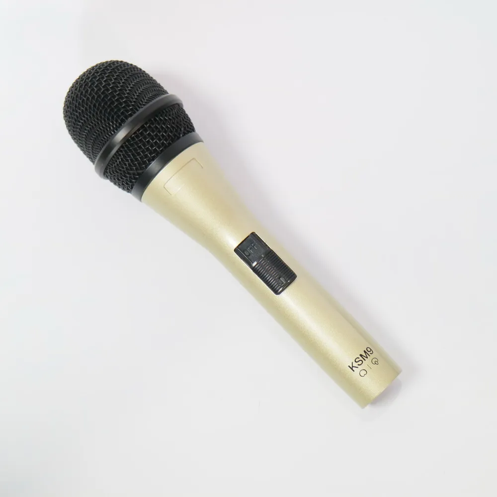 

New KSM9 Gold Cardioid Dynamic Handheld Microphone Metal Mic For Stage DJ Karaoke Sing Vocal Recording XLR 3Pin to 6.35mm Cable