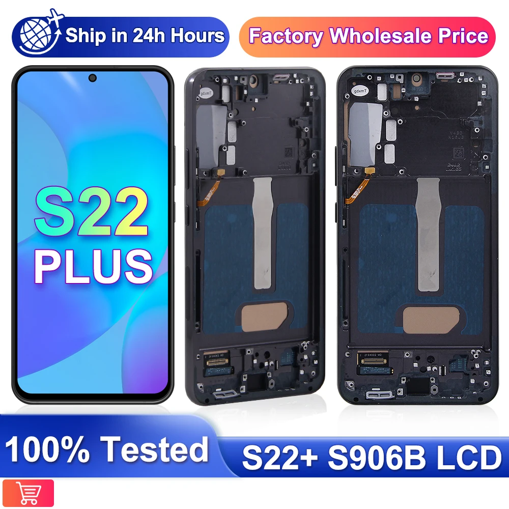 

TFT For Samsung S22 Plus 5G S906B S906U S906N Display Touch Screen Digitizer Assembly Replacement LCD Parts With Frame