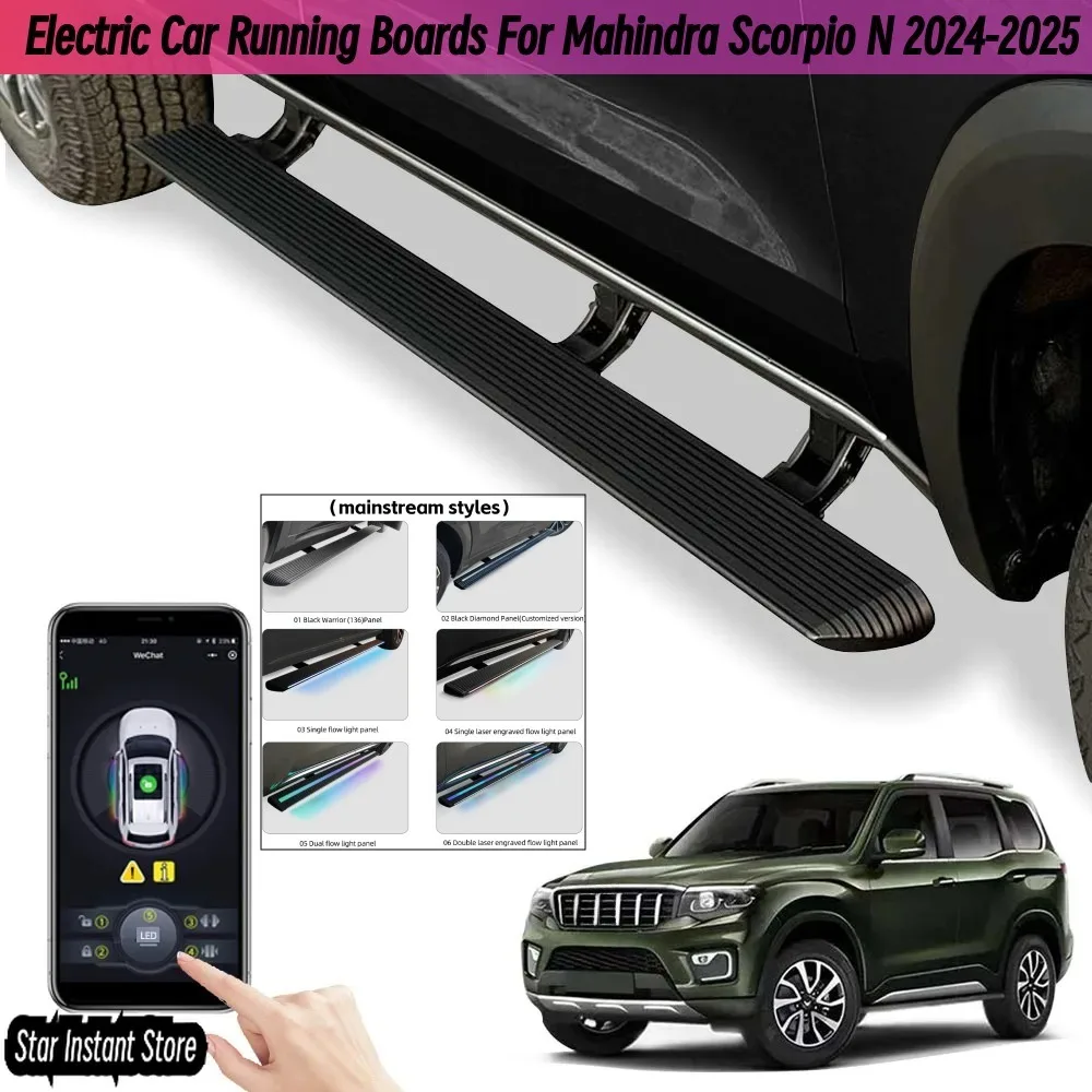 

Auto Retractable Running Boards for Mahindra Scorpio N 2024-2025, Electric Side Steps with LED Lights, Aluminum Alloy SUV Steps