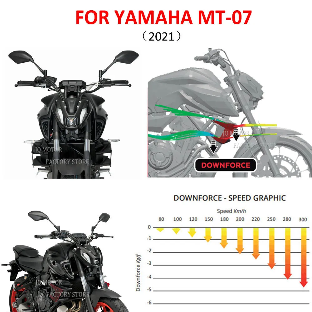 NEW Motorcycle Accessorie For Yamaha MT 07 MT-07 Side Downforce Naked Spoilers Winglet Fixed Wing Winglet Fairing Wing MT07 2021