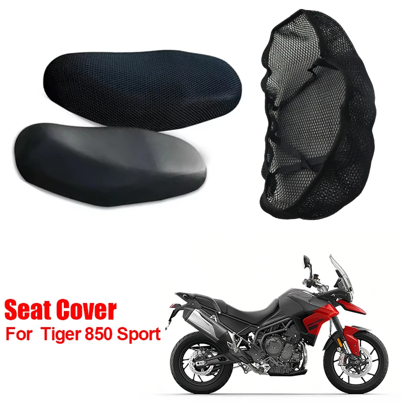 

For Tiger 850 Sport 3D Mesh Motorcycle Seat Cover Heat Insulation Fabric Breathable Non-Slip Cushion