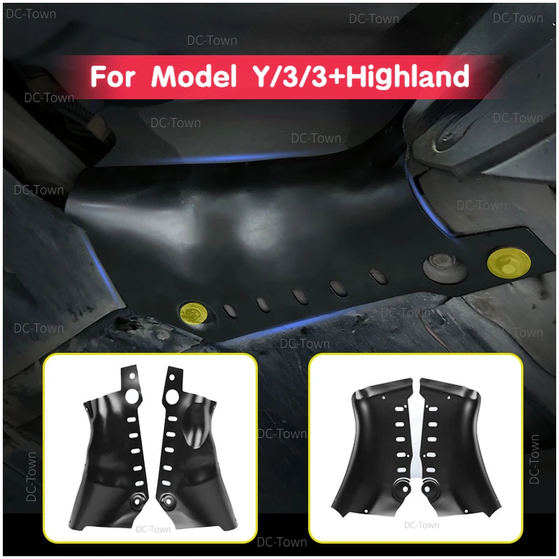 Coolant Guard Plates for Tesla Model 3/Y/3+ Highland 2021-2024 Car Chassis Coolant Pipe Lower Guard Protector Anti-leakage 2PCS