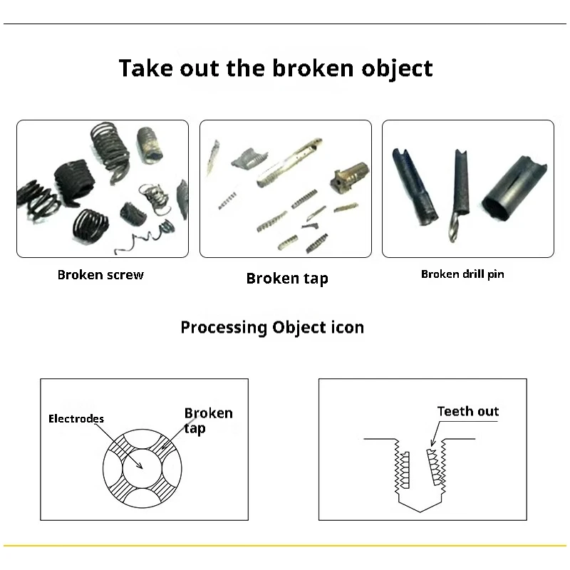 Portable Breaking Tap Screw Drill Tap High Frequency Electrical Pulse EDM Wire Taking Machine Broken Tap Screw Take-Out  Machine