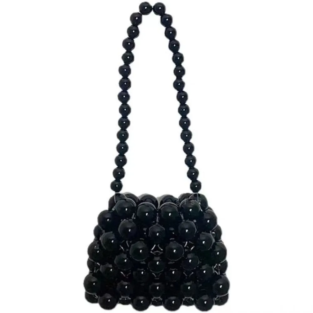 Beading Versátil Pérola Bolsa pequena para mulheres, bolsa tiracolo de um ombro, tecido monocromático, nova, verão