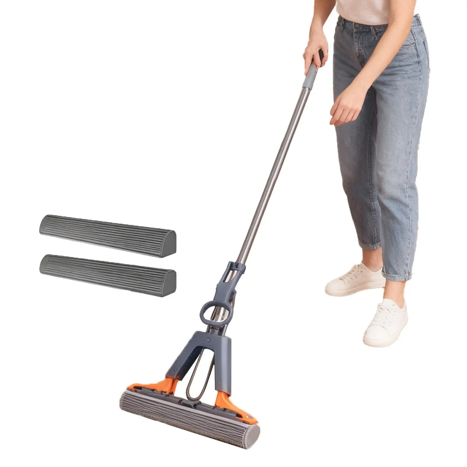 No-Hand-Wash Household Mop Super Absorbent Dry And Wet Easy to Wring Out Sponge Mop Thickened Material Durable for Home Office