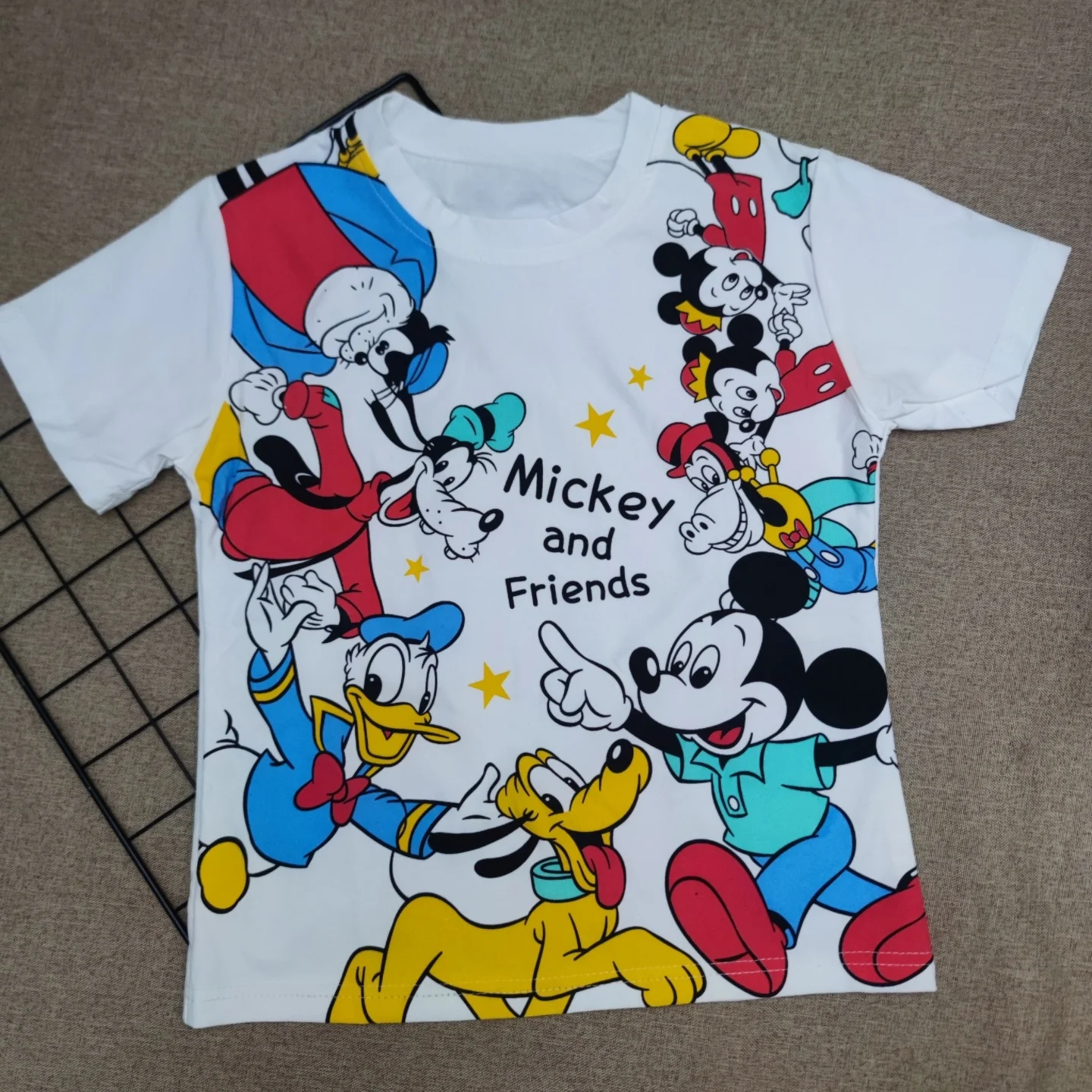 2026 جديد ميكي ماوس الرجال والنساء تي شيرت موضة مطبوعة فستان صيفي قميص الانمي كم قصير قمة الموضة النسائية #1