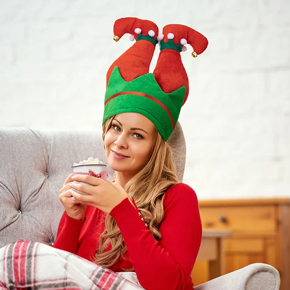 

Novelty Christmas Hat Adorable Elf Leg Style Xmas Party Hat Festive Decor for Home Office Celebration Supplies