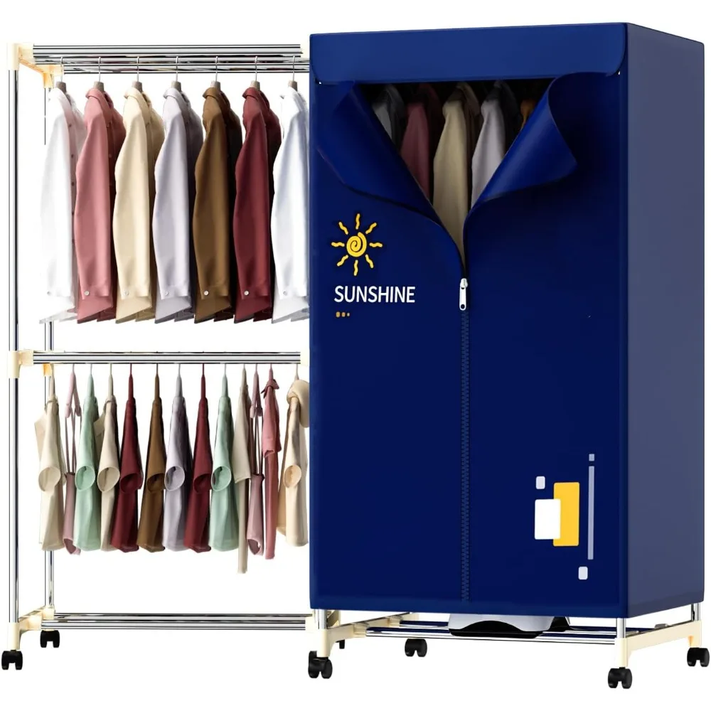 

Portable Clothes Dryer, 1000W Portable Dryer Double Layers Portable Dryers for Laundry Stainless Steel Drying Machine Clothes Dr
