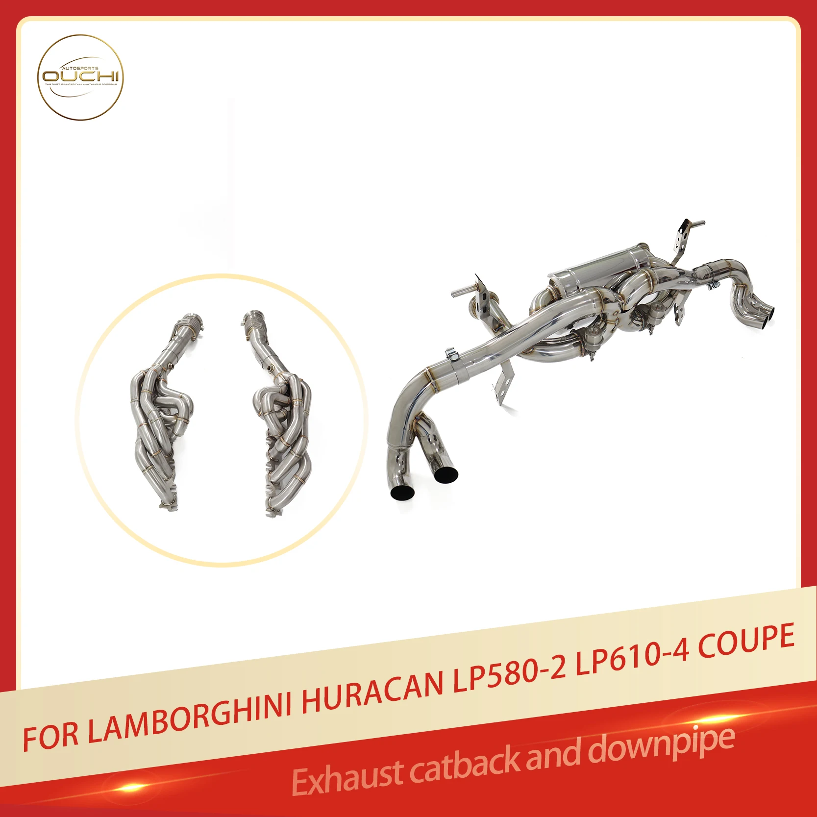 

OUCHI Combination Sales SS304 Manifold Catback for Lamborghini Huracan LP610 Without Insulation Vacuum Valves Exhaust Car Parts