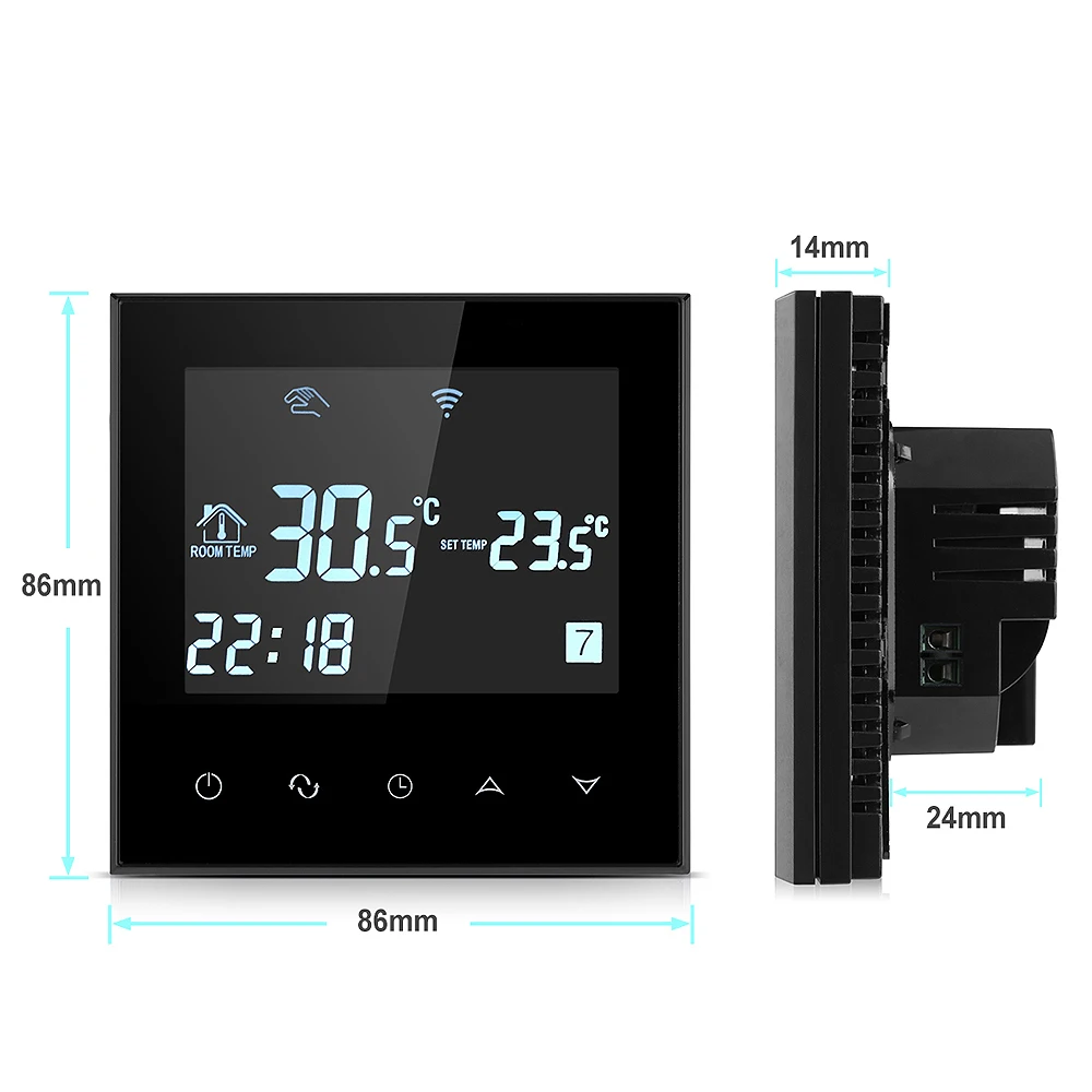 Tuya Memory Function Touch Screen  LCD Weekly Programmable Smart Home Wifi Room Thermostat Used for Floor Electric Heating Part