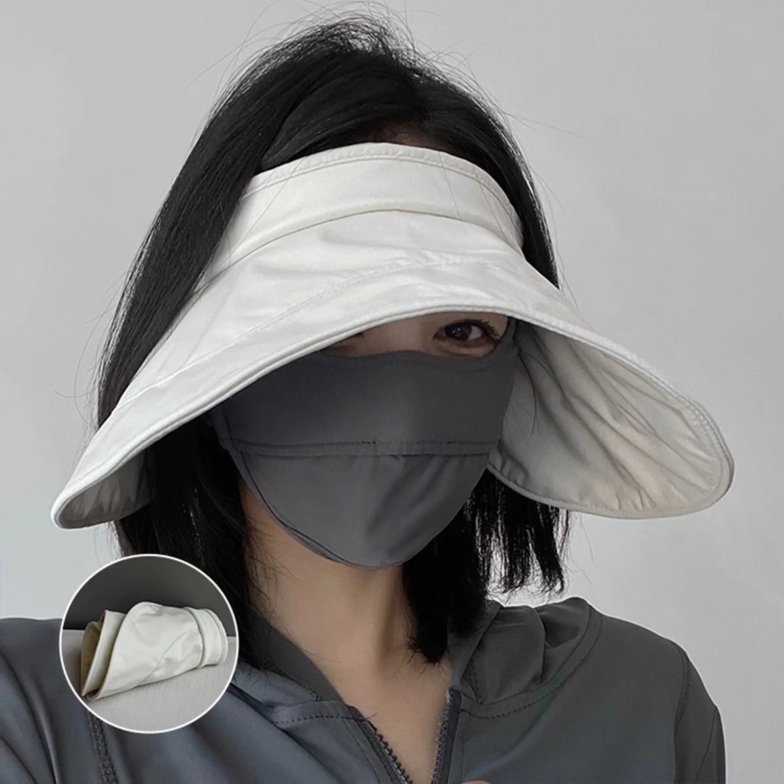 Foldable Sun Hats For Women Wide Brim Bucket Caps Uv Protections Sunscreen Beach Visor Cap For Travel Hiking Outdoor Activities - view 5