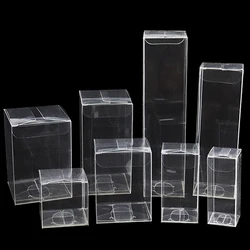 50Pcs Multi-size PVC Plastic Box Candy Chocolate Gift Packaging Box Toy Jewelry Folding Display Boxes Party Decoration Supplies