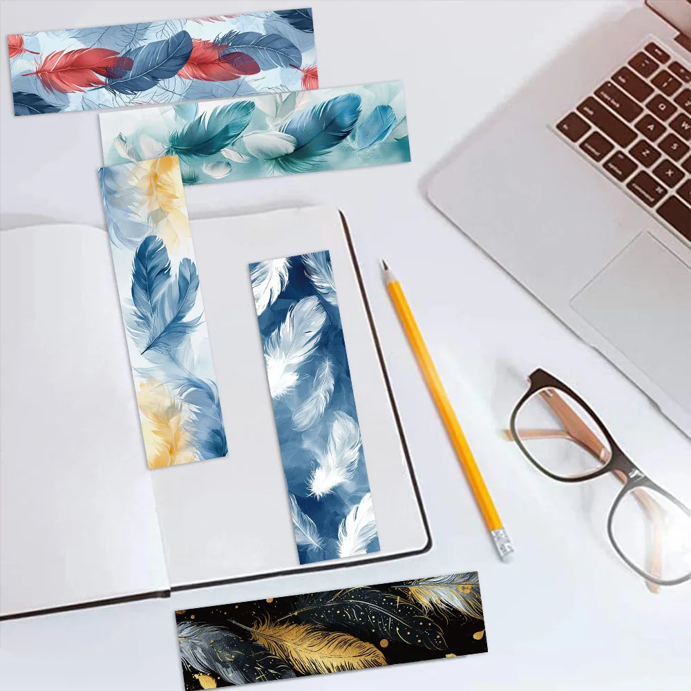 30pcs Niche Minimalist Feather Bookmarks Creative Book Markers Bookmarks Reading Page Markers Paper Cards Student Supplies