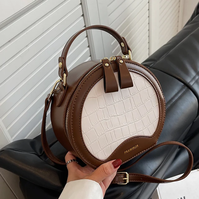 Okrągła torebka torba typu Tote w stylu krokodyla torba Crossbody dla kobiet 2024 Mini torebka modna torba listonoszka aligator torebka