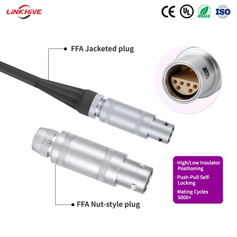 Custom Design 0S 1S 2S 3S S Series Straight Plug Socket Connector 2-18Pin High Voltage Electrical Push Pull Circular Connectors