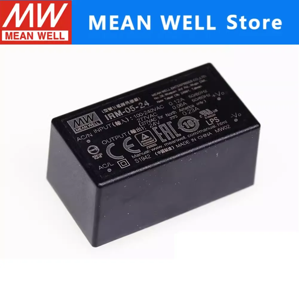 MEAN WELL IRM-05-12 5.04W AC-DC PCB-Mount Green Power Module IRM-05 12V 0.42A