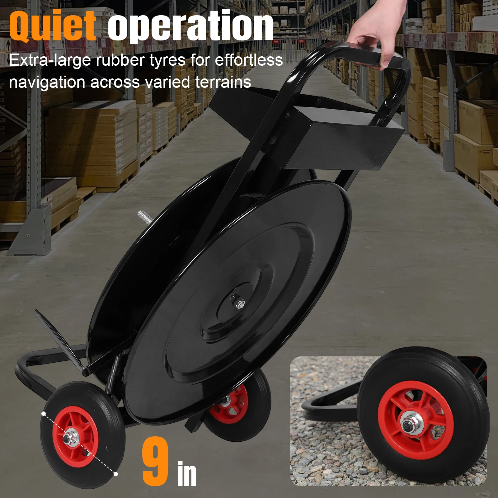 Stahlumreifungsspulenspender, Mehrzweck-Verbundband für Verbundkabel, Verpackungspalette, wiederverwendbares integriertes Werkzeug und Dichtungstablett