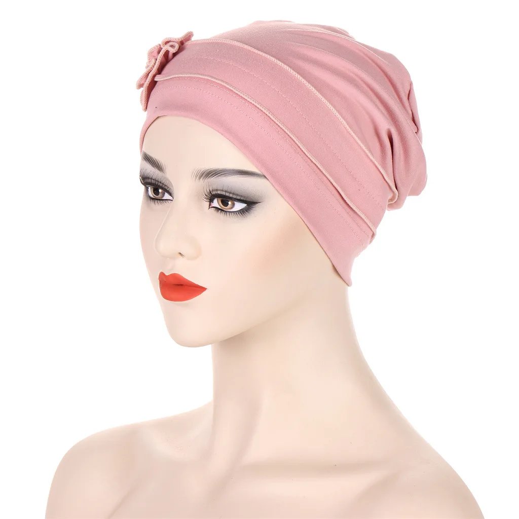 Multicolor Flowers Hijab Cap Ramadan Woman Muslim Fashion Turban Bonnet Instant Head Wrap Women Caps