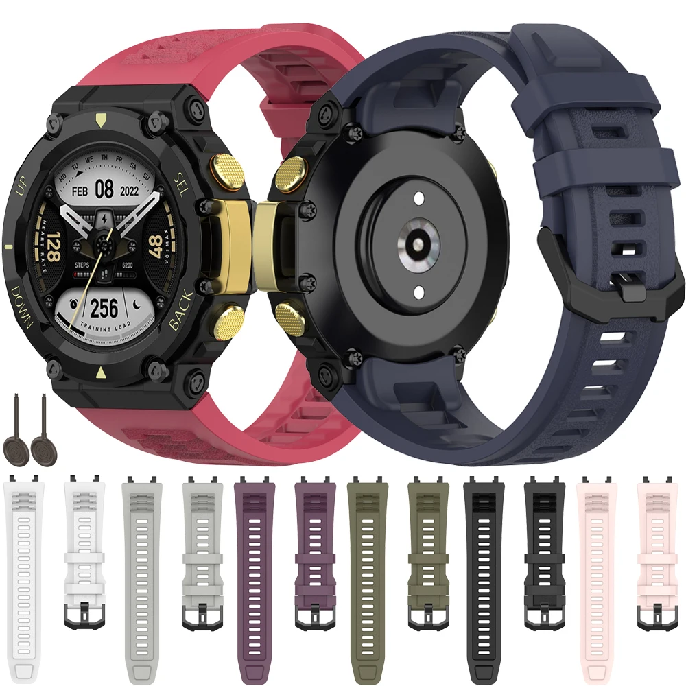 

Силиконовый браслет BEHUA со сменным инструментом, спортивный ремешок для Huami Amazfit T-Rex 2, умные часы, регулируемый ремешок для часов, аксессуары