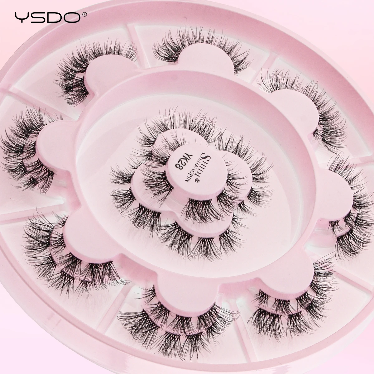 5/11Pairs Natural Eyelashes Wispy Faux Mink Eyelash Extension Fluffy False Lashes Cat Eye Style Thick Cross Lashes Makeup Cilios