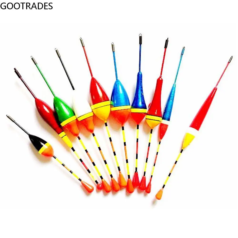 10 PCS/Lot Mix Size Color Fishing Light Stick Long Tail Fishing Float Set Fishing Accessories