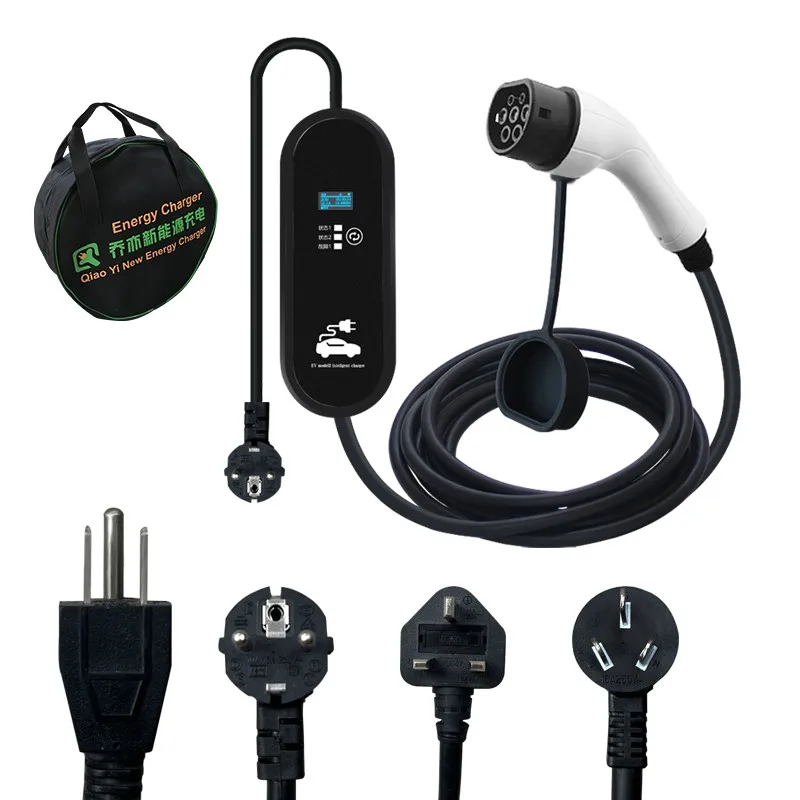 

16A Portable EV Charger Type 2 With LCD Screen New Condition AC Charging Box For Vehicles 5M Cable Included