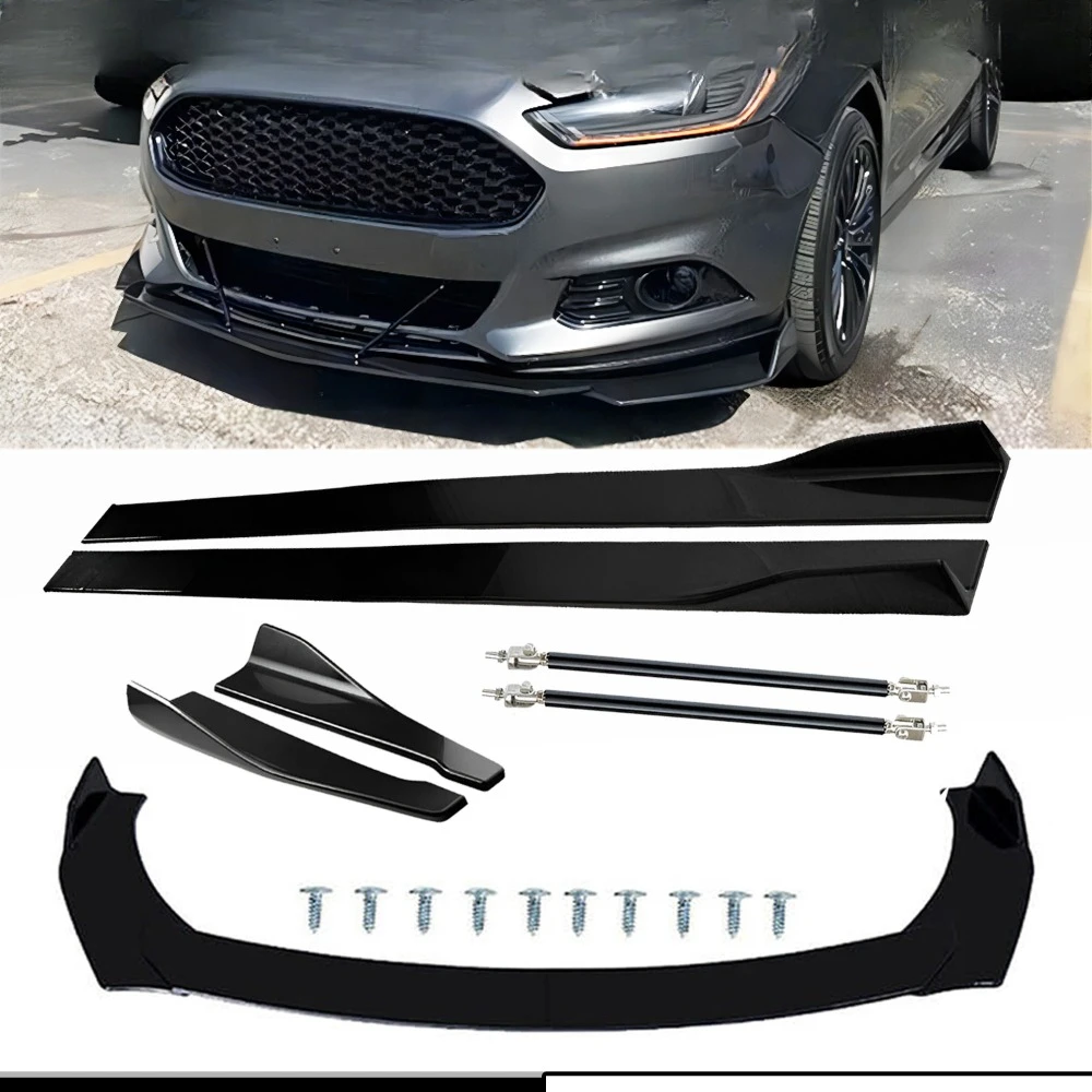 

For Ford Fiesta Focus Mondeo Front Splitter Bumper Lip Spoiler Gloss Black Bod K United States