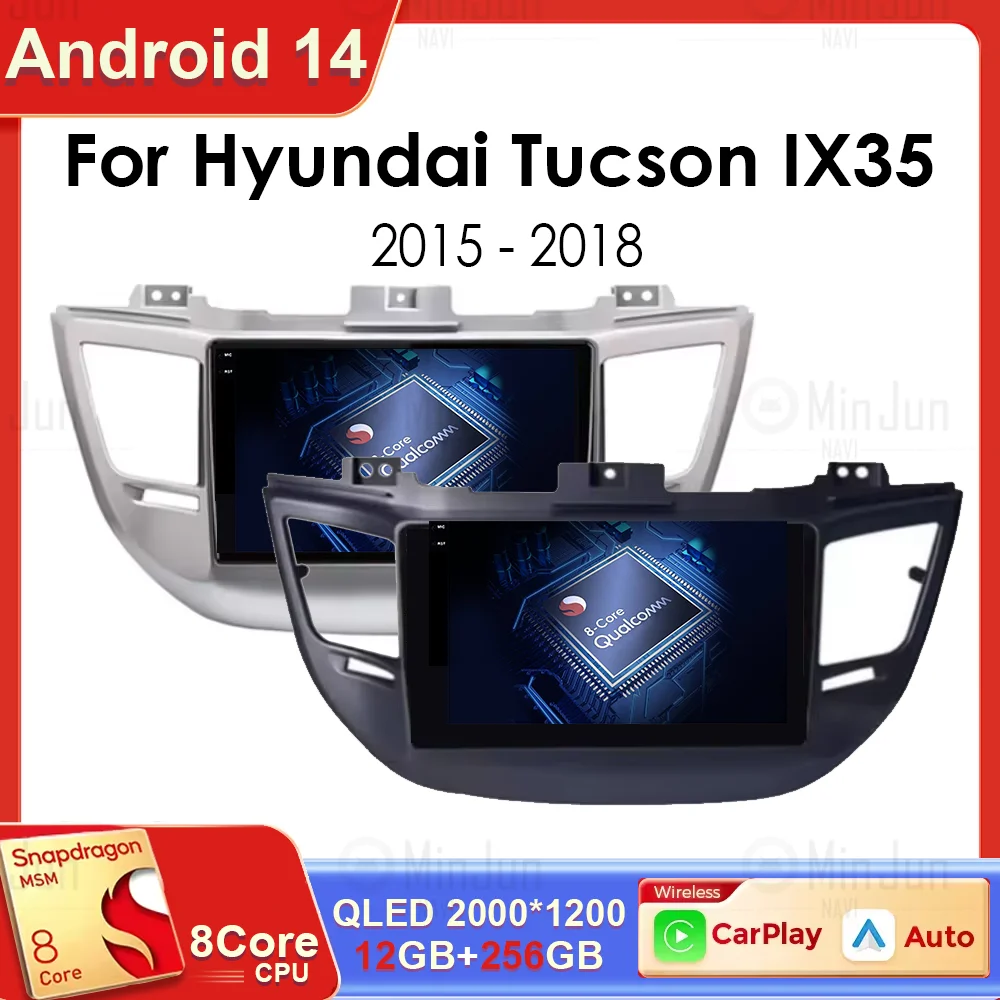 

9 "Android 14 автомобильное радио для Hyundai Tucson IX35 3 LHD 2015 2016 2017 2018 головное устройство DSP мультимедийный видеоплеер навигация GPS