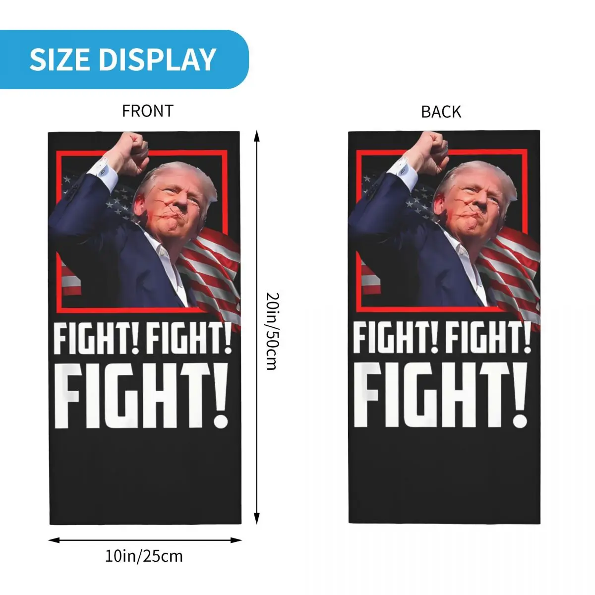 Fight Fight Fight Donald Trump 2024 Election Donald Trump Bandana Neck Cover Motocross Face Mask Multi-use Balaclava Cycling