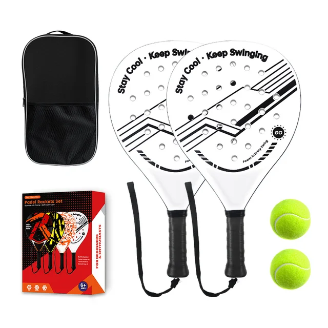 Lightweight Padel Racquet Carbon Fiber Surface with EVA Memory Flex Foam Core for Beginner to Intermediate Players 2