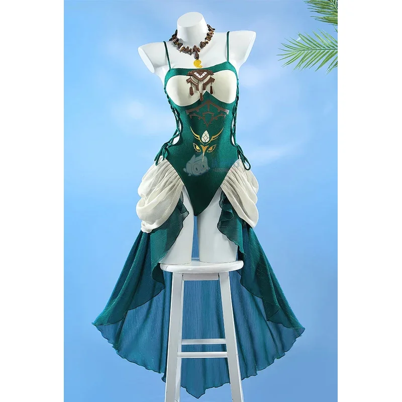DY20Game Princess Zelda Cosplay Costume  Zelda Swimwear Summer Swimsuit Green  Bikini Jumpsuits For Pool party Hallowmas Comicon