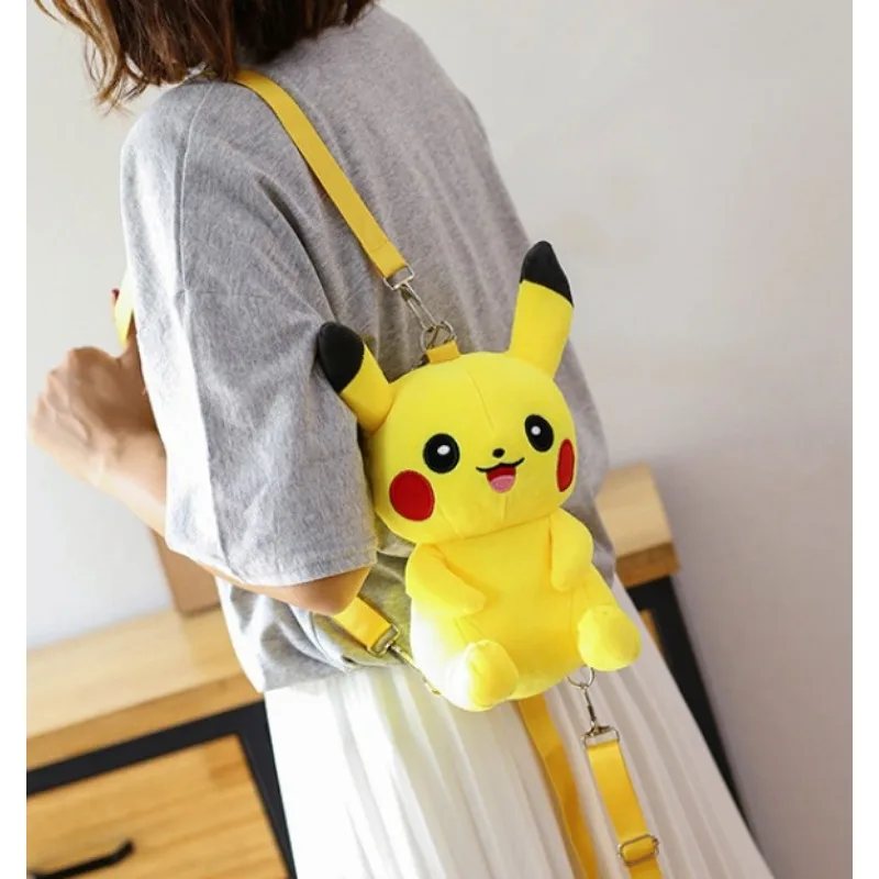 30Cm Pokemon Trendy Japanse Anime Leuke Cartoon Kleine Tas Pikachu Rugzak Meisje Schattige Pikachu Pluche Rugzak Mooi Cadeau