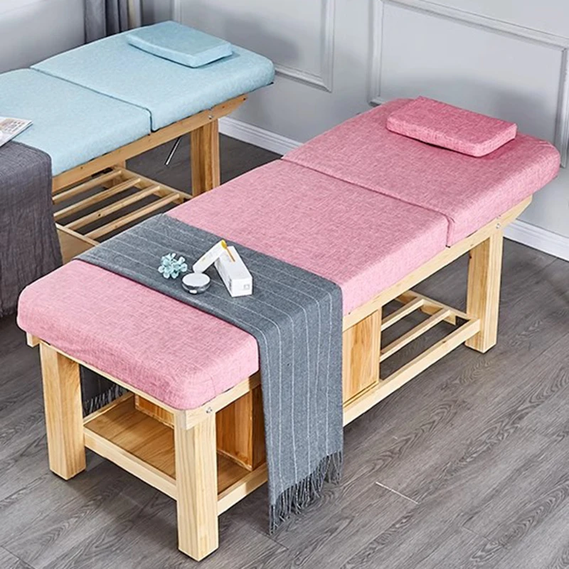 

Wooden Massage Table Cosmetic Spa Stretcher Facial Aesthetic Folding Bed Professional Camas Portatil Massage Furniture MQ50MB