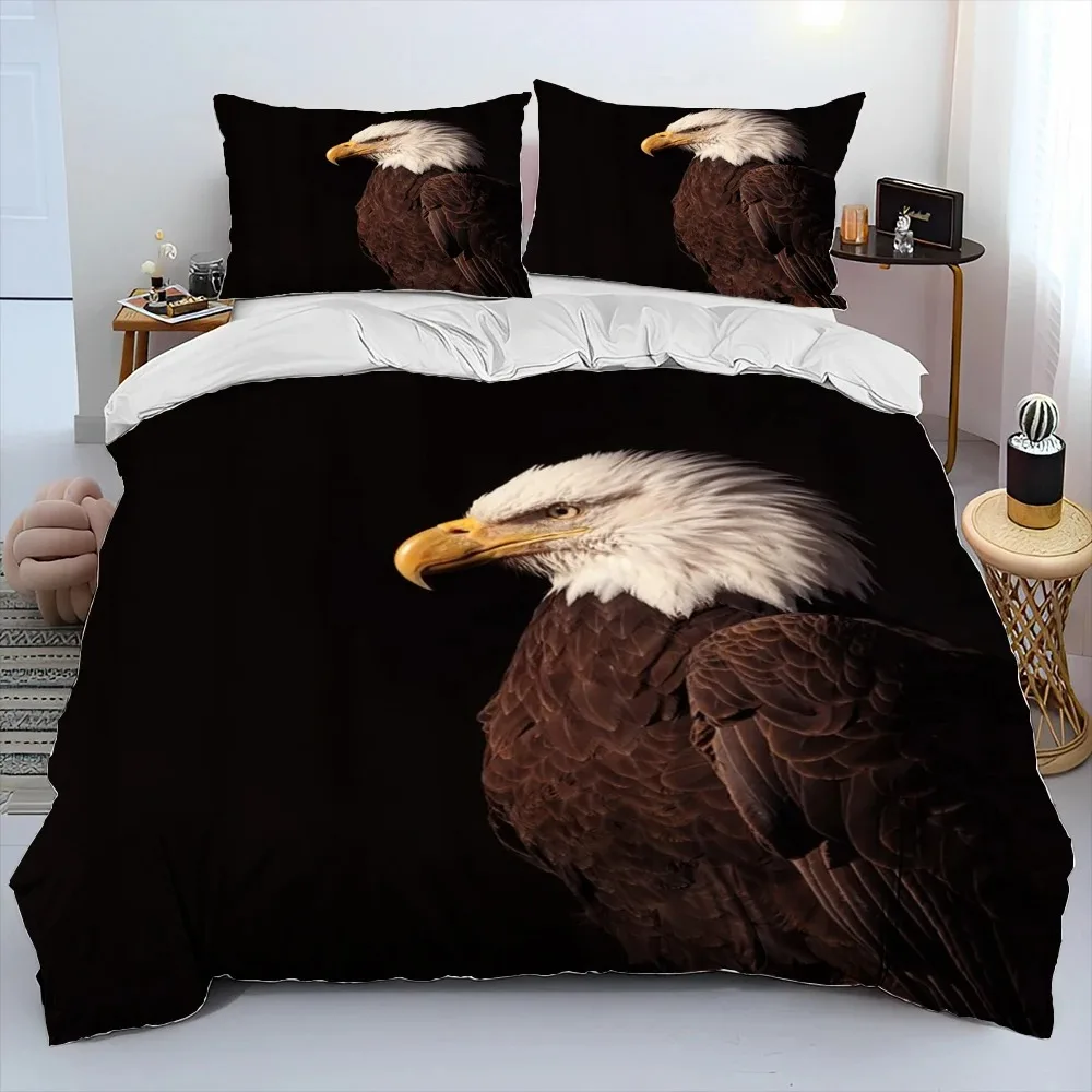 

3D Printed Eagle Hawk Cartoon Comforter Bedding Set,Duvet Cover Bed Set Quilt Cover Pillowcase,King Queen Size Bedding Set Adult