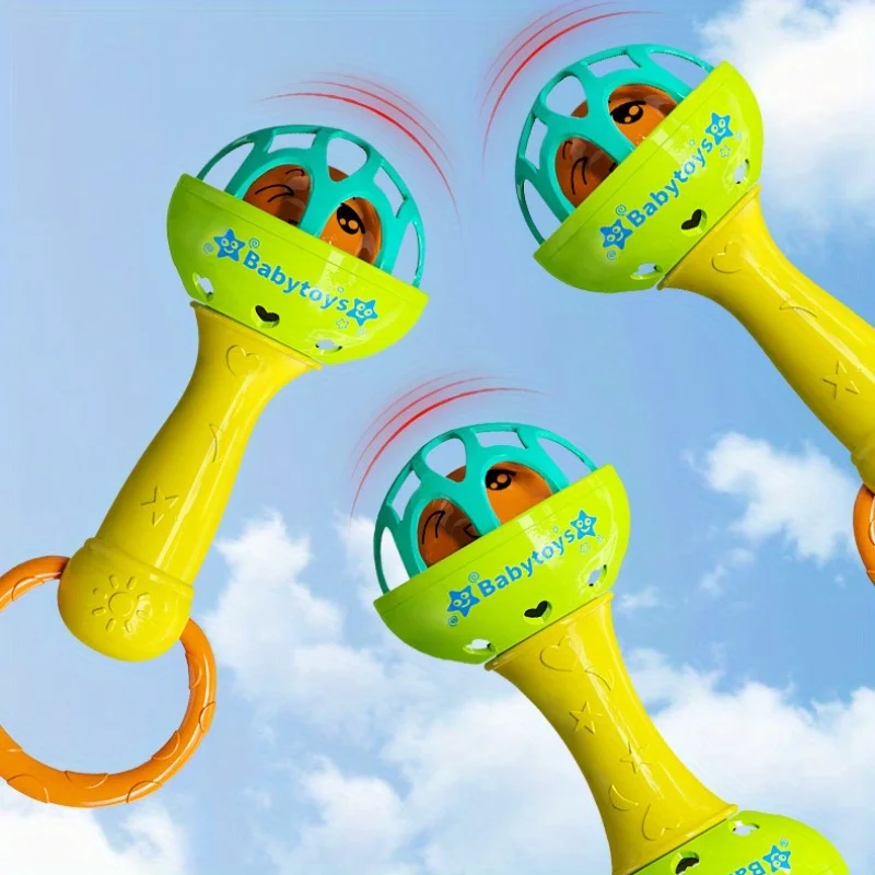 3개 세트 유아용 손 딸랑이 장난감: 0-3세 아기용 진동 딸랑이, 청력 발달, 할로윈 크리스마스 선물