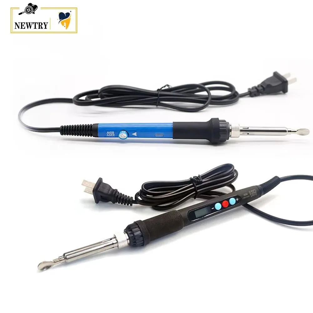 Electric 20/60W Dental Wax Heater Waxer Carving Knife Spoon Head Digital Screen Adjustable Temperature & Soldering Iron Holder