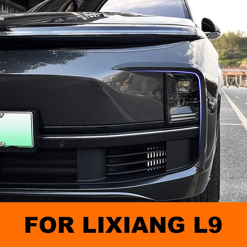 

Car Front Fog Lamp Light Frame Carbon Fiber Spoiler Air Knife Eyebrow Decoration Sticker For Lixiang L9 2022 2023 Accessories