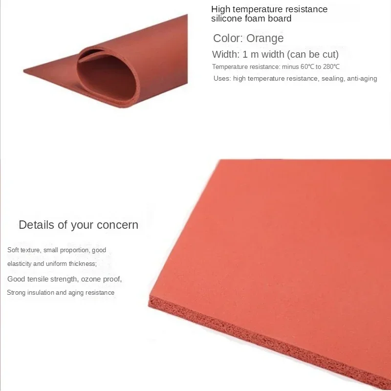 Silicone Foam Pad High Temperature Resistant Sponge Plate Sealing Plate Red Bronzing Plate Heat Transfer Press High Temperature