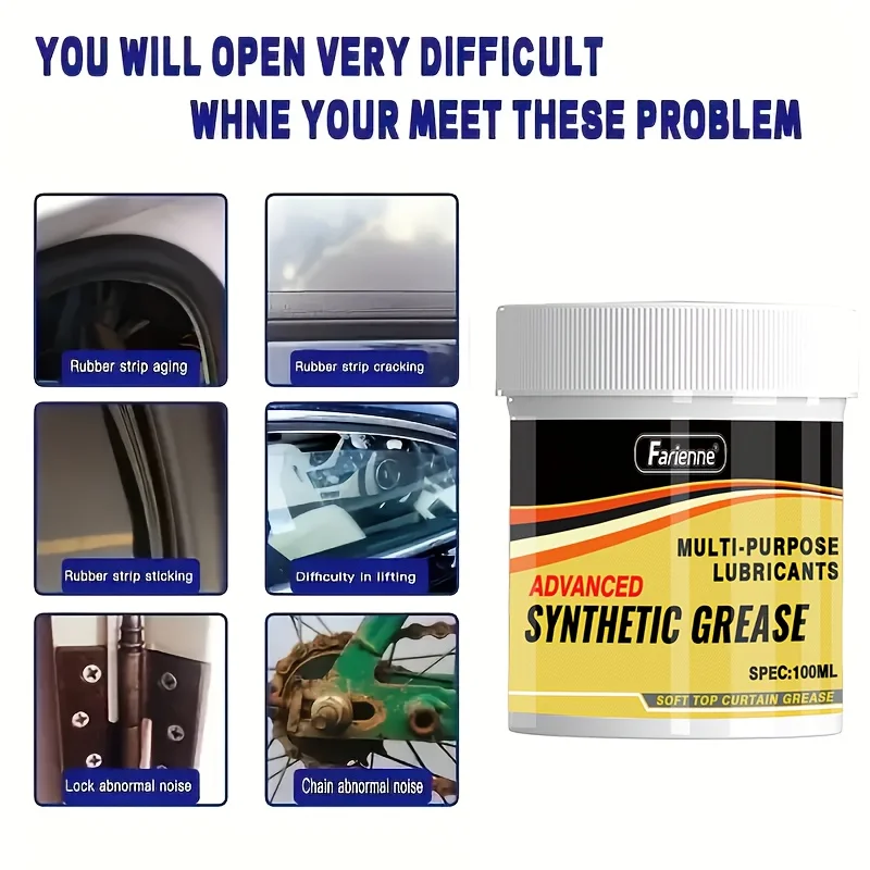 Multi Functional Shock Absorbing Grease For Car Door Lock Sunroof Rail Bicycle Chain Fitness Equipment Household Lubricant