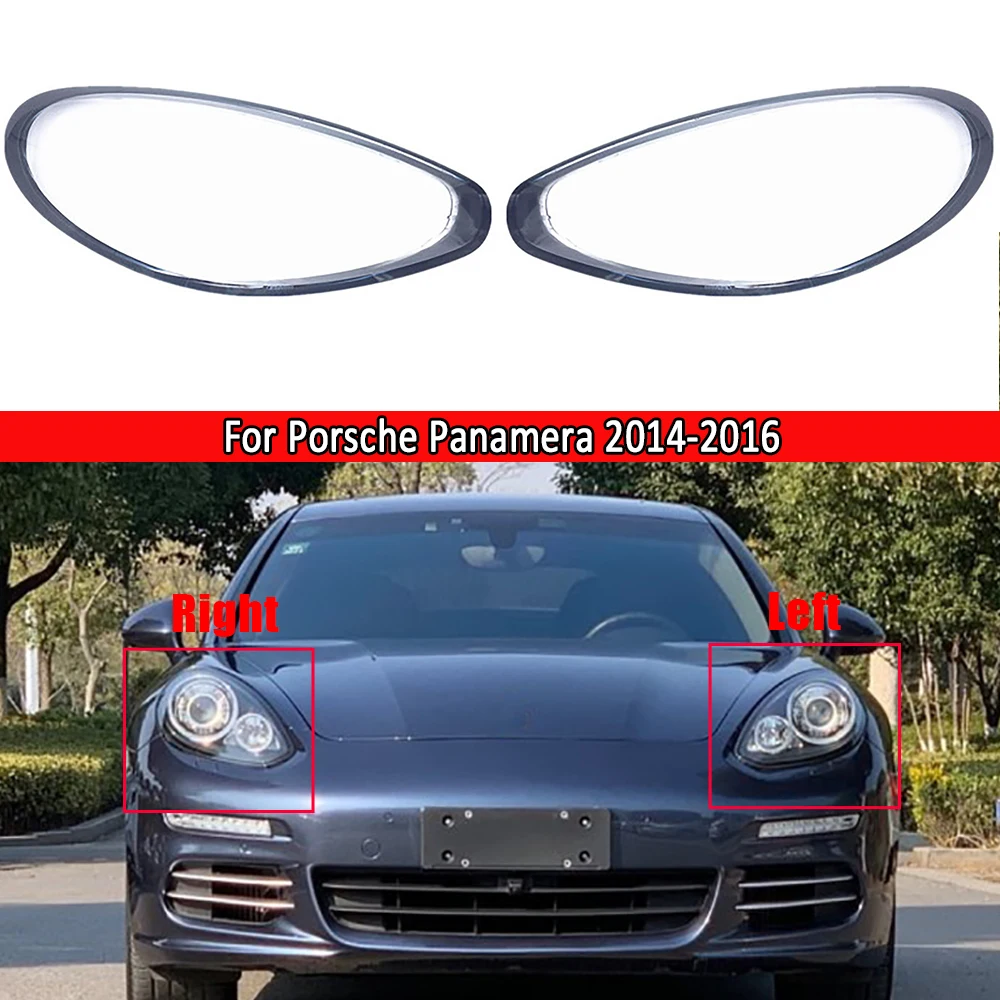 

Front Headlight Lens Cover Auto Shell Headlamp Lampshade glass Lampcover Head lamp light cover For Porsche Panamera 2014-2016