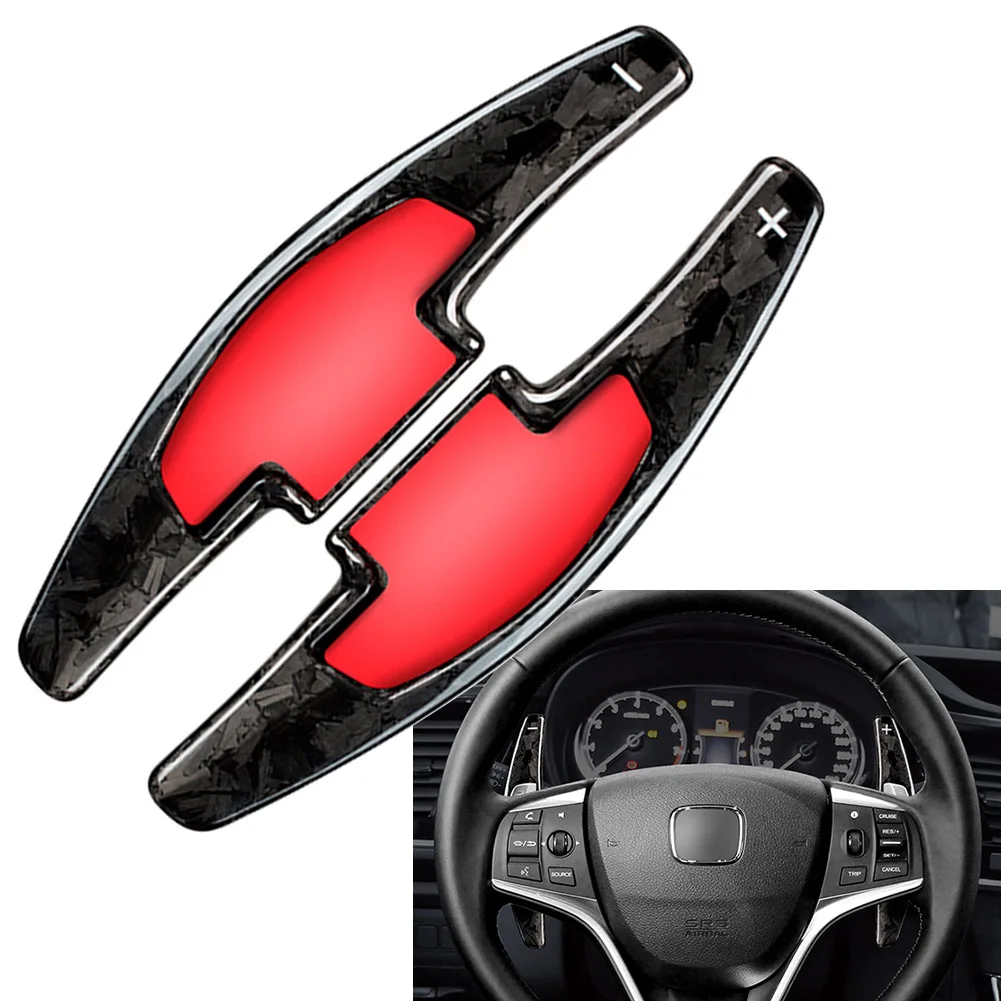 

1 Pair Forged Carbon Fiber Car Steering Wheel Paddle Shifter Extension For Honda Accord Civic CR-V Pilot Acura