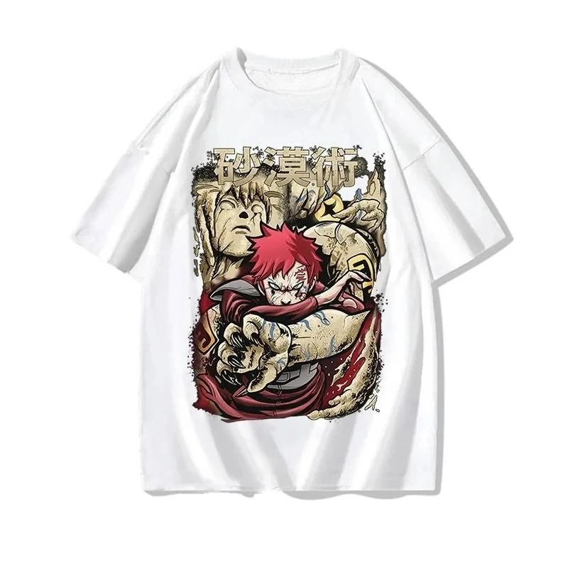 

100% Cotton Naruto I Love Luo Anime Print Short-sleeved T-shirt Men's and Women's Summer Loose Personalized Top