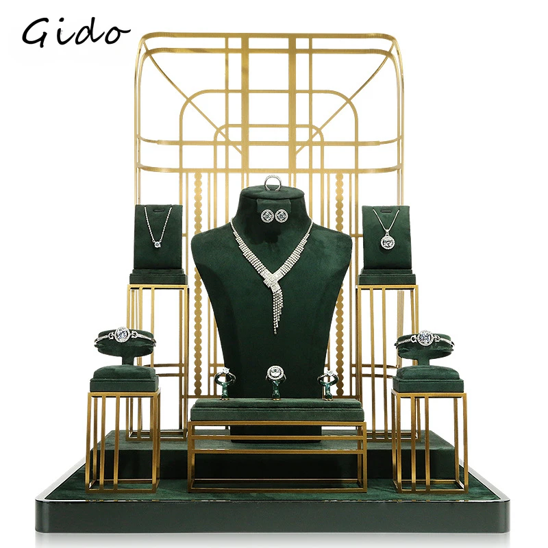 Jewelry Display Props Green Super Jewelry Live Window Watch Ring Bracelet Necklace Display Stand