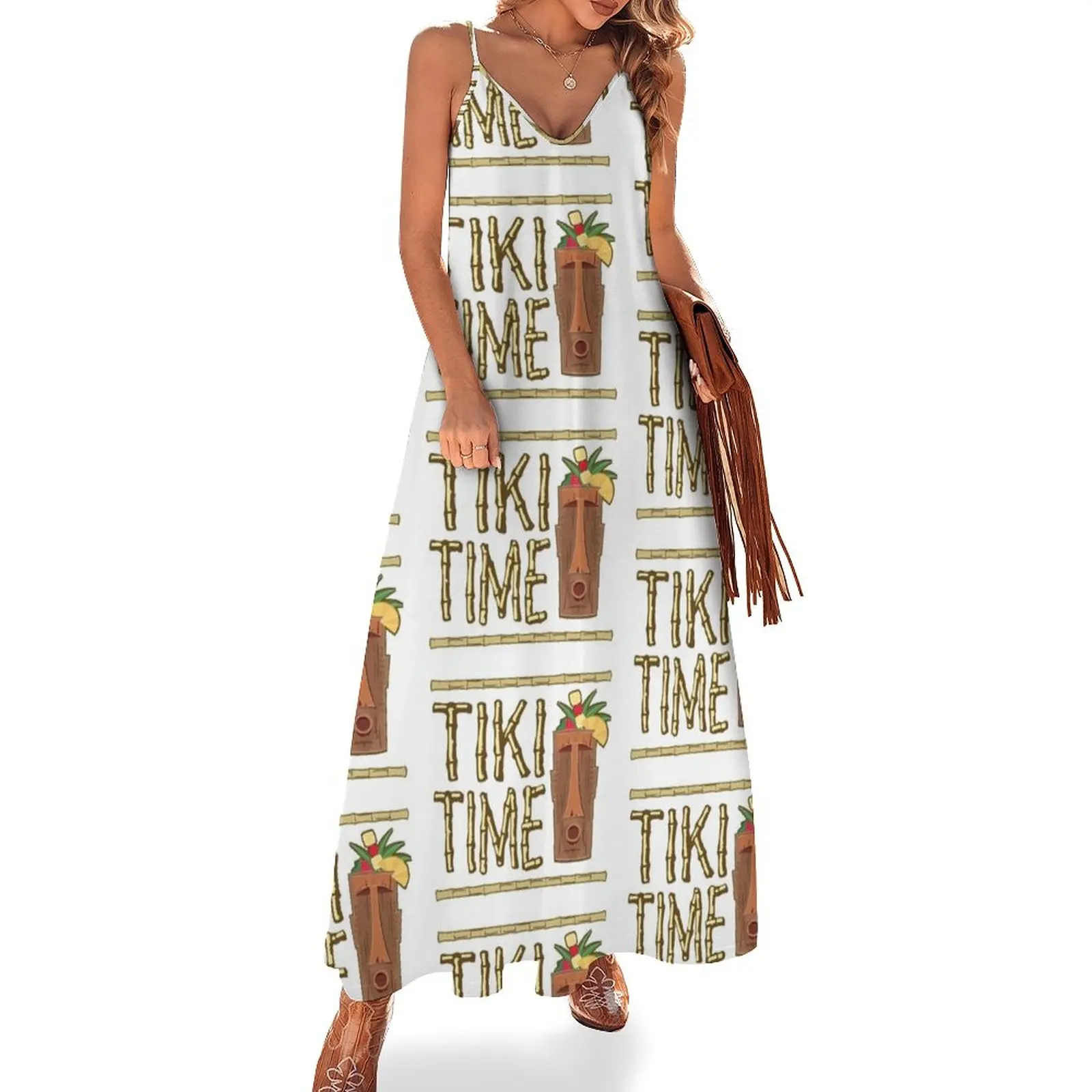 

Retro Tiki Bar Design Sleeveless Dress birthday dress Women's dress