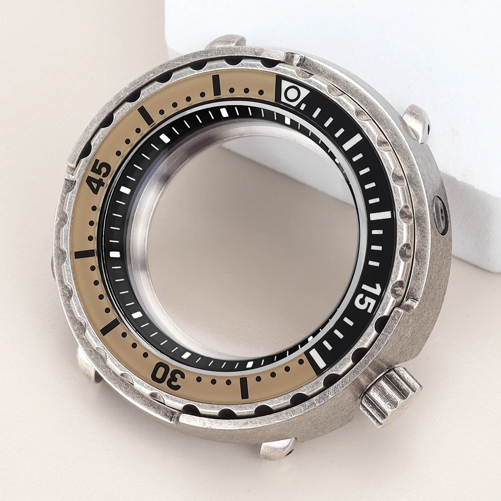47mm Tuna Can SKX Watch Case C3 Luminous Bezel For Seiko NH35 NH36 NH38 NH34 Movement Repalcement Watch Parts 20ATM at 3.8 Crown image 3